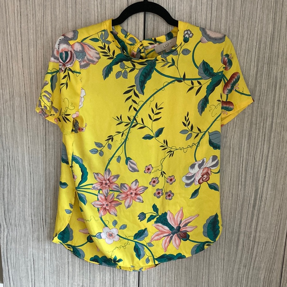 Loft XS floral tropical shirt